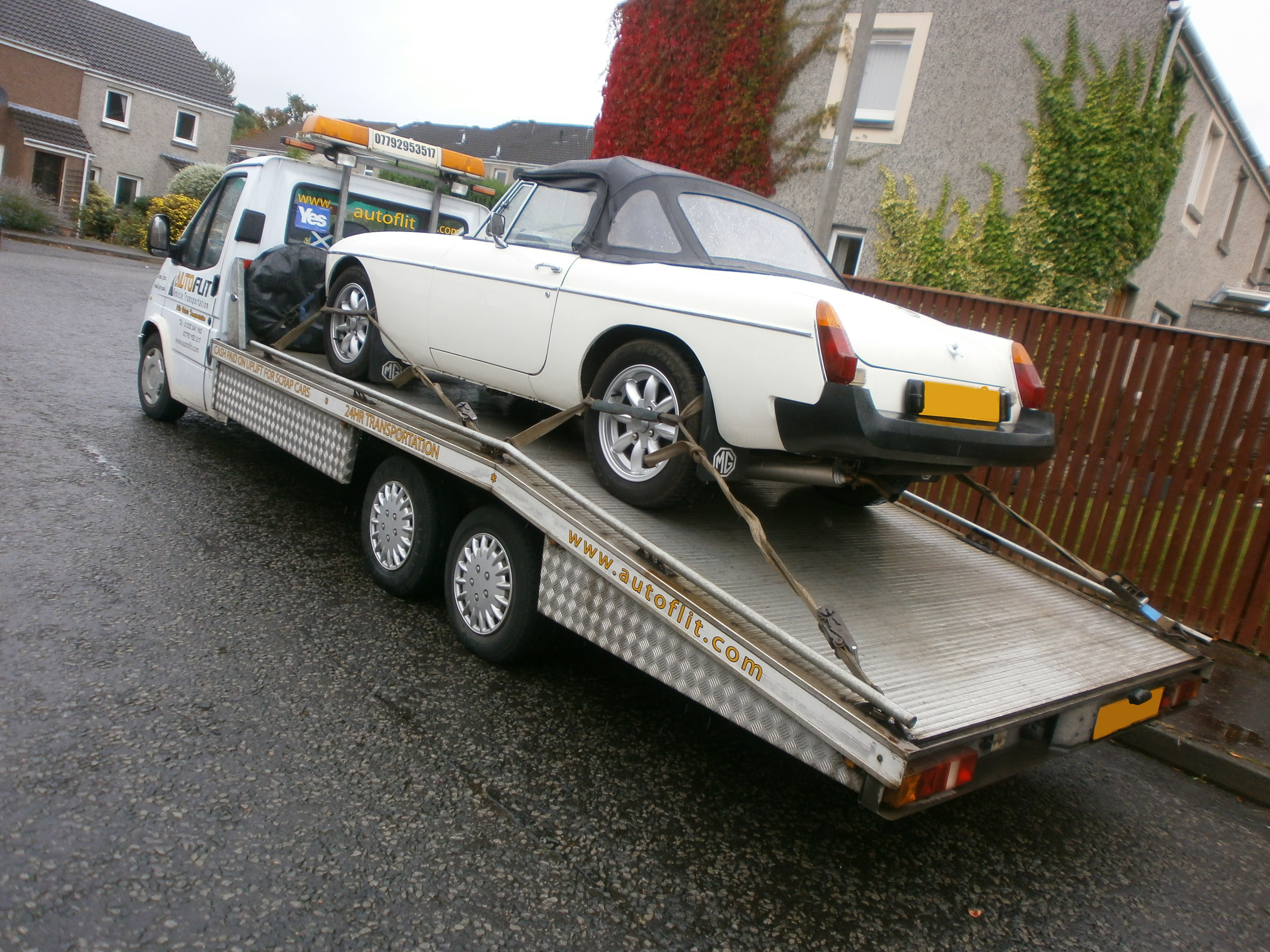 MGB Roadster on the Autoflit Transporter