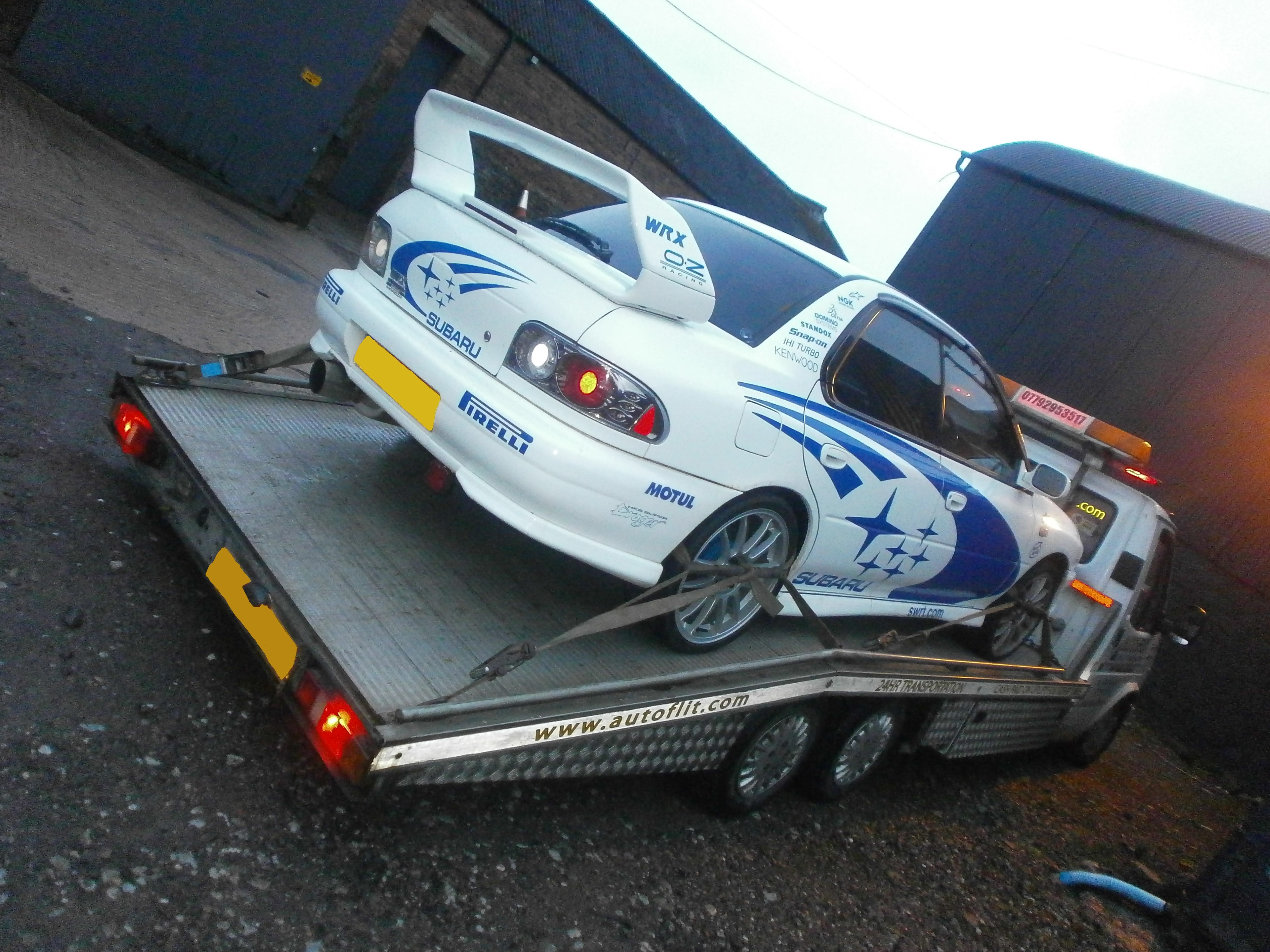 Subaru Impreza on the back of the Autoflit Transporter